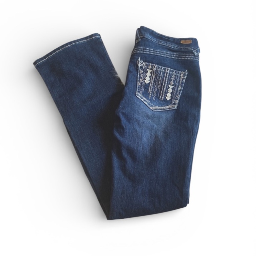 Red Camel Rock & Roll Contrast Stitching Embroidered  Flare Jeans Size 5
